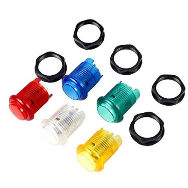 Imagem de EG STARTS 5X 30Mm Luzes Led De Arcade Botão De Pressão Interruptor Embutido 5V Botões Iluminados Para Jogos De Máquinas De Fliperama Peças Do Kit Diy Jamma Mame Raspberry Pi 1 2 3 (Cada Cor De 1 Peça)