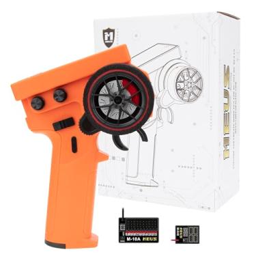 Imagem de MEUS RACING ME-10B RC Transmitter 10 Channels 2.4GHz and Receiver with Coach Mode for 1/8 1/10 1/18 1/24 RC Crawler Car Boat TRX4 TRX4M SCX10 SCX24 Upgrades Parts (Orange - 2 Receivers)