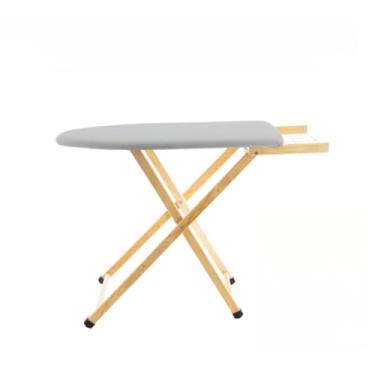 Imagem de Tabua De Passar Roupa Mesa Passadeira Madeira C/Porta Ferro e Tomada Dobrável Regulagem