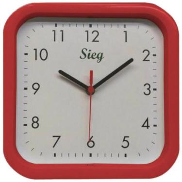 Imagem de Relógio Quadrado Vermelho 25cm - 2300-02 - SIEG