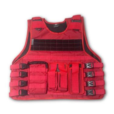 Imagem de Capa De Colete Modular vermelha Bombeiro Civil Brigadista com acessori