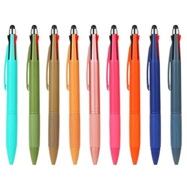 Imagem de Caneta multicolorida em uma caneta multicolorida com ponta Stylus 4 cores, acessórios de enfermeira, para trabalho, canetas stylus para telas sensíveis ao toque, esferográficas de 1,0 mm, pacote com 9