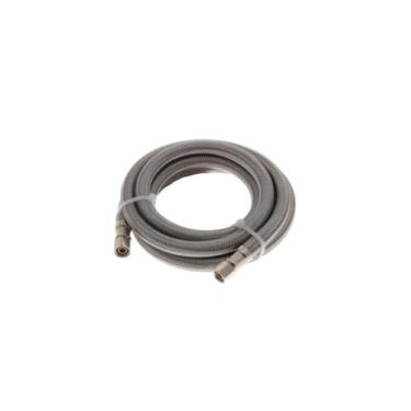 Imagem de BRIXWELL Linha de fornecimento de máquina de gelo trançada prata – Tubo de PVC flexível, resistente à corrosão, sem vazamento para máquinas de gelo e geladeiras