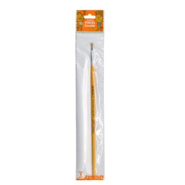 Imagem de PINCEL ESCOLAR CHATO LONGO BLISTER 815-0 CX/24 BLISTER LEOELEO