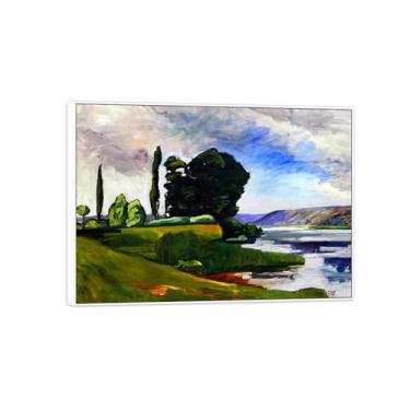 Imagem de MUHJDYC Imagem famosa em tela - Banks of River-Pintura Moderna Arte de Parede Quadro Branco Impressões de Arte para Sala de Estar Quarto Decoração de Casa 50x70cm-19x27in