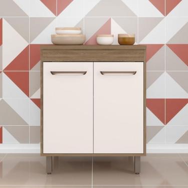 Imagem de Balcão Barcelona 2 Portas e 1 Prateleira Poliman Carvalho Oak Off White