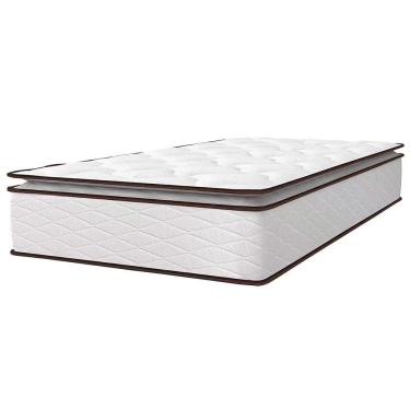 Imagem de Colchão De Solteiro Umaflex New Itália Com Molas Ensacadas E Pillow Top D26 25x88x188cm Branco Com Marrom
