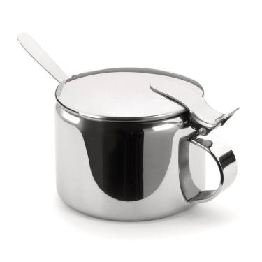 Imagem de Açucareiro Inox Pote Para Açucar 250g Com Colher Aço Inoxidavel Mesa Chá Café Casa Cozinha Mesa