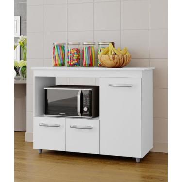 Imagem de Balcão Multiuso Liza 114m 3 portas com Nicho Para Forno/Microondas - B