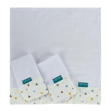 Imagem de Conjunto 3 Paninhos Fraldinha de Boca Bebê Triangles - Home Fernandes