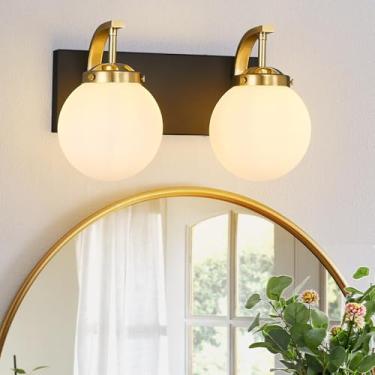 Imagem de FDPBY Luminárias De Banheiro Sobre Espelho, Arandela Moderna, Areia, Preto, Dourado, 2 Luzes, Para Iluminação