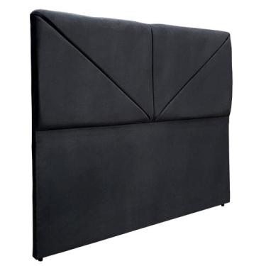 Imagem de Cabeceira Cama Casal Clean Lisa Siena Chumbo Suede Com Pés 120 RBL