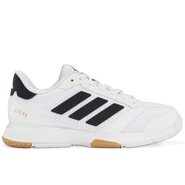 Imagem de Tênis Adidas Ligra 8 Indoor Branco e Preto-Masculino