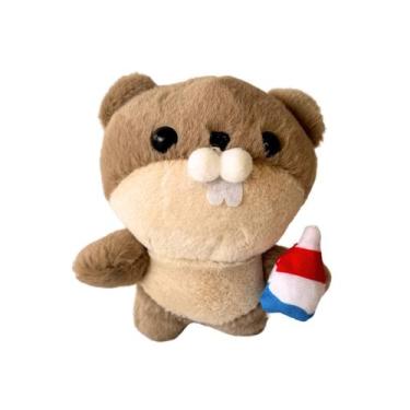 Imagem de Chaveiro Charme de Bolsa Pelúcia Cachorrinho, Bege escuro
