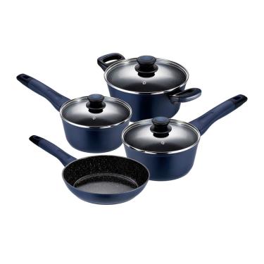 Imagem de Jogo De Panelas Em Alumínio Com Revestimento Cerâmico Indução Everyday Com 4 Peças Oxford Azul
