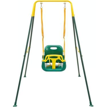 Imagem de Swing FUNLIO Toddler 3 em 1 com suporte dobrável de metal verde