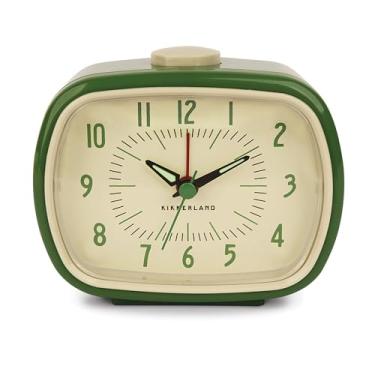 Imagem de Despertador retrô Kikkerland, ponteiros brilham no escuro, verde