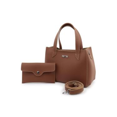 Imagem de Bolsa Feminina Lorena Média Estruturada Para Trabalho Eventos e Dia a Dia Retta (Caramelo)