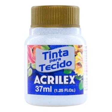 Imagem de Tintas para Tecido com Glitter Acrilex 37ml – Brilho Intenso, Alta Cobertura e Fixação a Frio para Suas Criações acabamento cintilante, alta cobertura e durabilidade superior, sendo ideais para customização de roupas, acessórios, peças decorativas e projetos artísticos em geral. (Cristal 209)