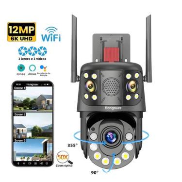 Imagem de Câmera IP PTZ Sem Fio De 12MP Com Visão De 360 Graus, Zoom Óptico De 5