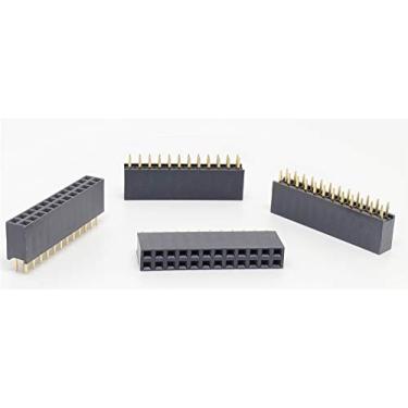 Imagem de Connectors Pro Pacote com 25 24P 2,54 mm 0.3 cm Pitch PCB pinos fêmea cabeçalhos 2x12 fileiras duplas 24 pinos soquetes fêmeas para macho reto PCB DIP, fileiras duplas placa de PC fita de passagem