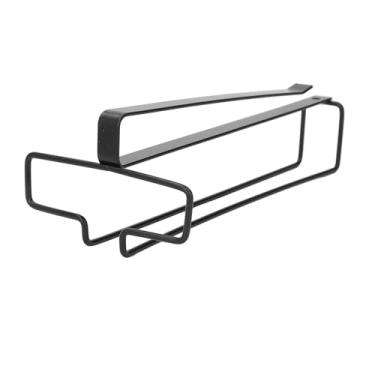 Imagem de Rack de vidro de vinho sob o espaço do gabinete economizando carga forte, com suporte de vidro de vidro de ferro organizador de armazenamento para barra para cozinha restaurante