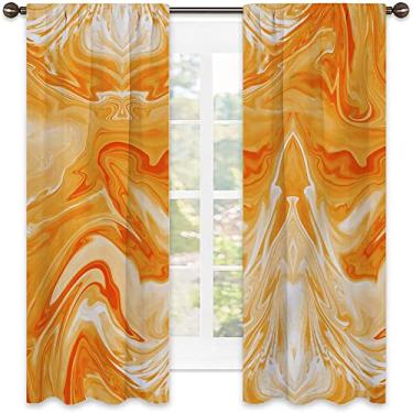 Imagem de Cortinas blecaute de mármore para quarto - Cortinas escurecidas com isolamento térmico para sala de estar, L 106 x C 150 cm