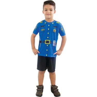 Imagem de Fantasia Infantil Policial Para Festa Tema Carnaval - festa luxo, Azul