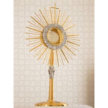 Imagem de Quebra-Cabeça Religoso Ostensório do Rei Jesus de 120 peças em MDF