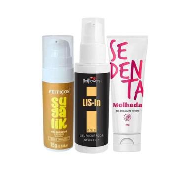 Imagem de Kit Gel Íntimo Neutro, Gel Aromático Beijável e Gel Umectante Feminino
