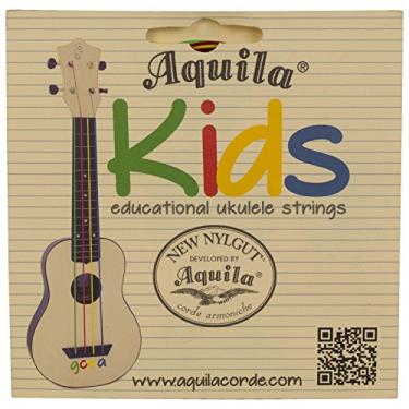 Imagem de Aquila Novas cordas para ukulele Soprano AQ-138 da Nylgut – Alto G & GCEA – Conjunto de 4