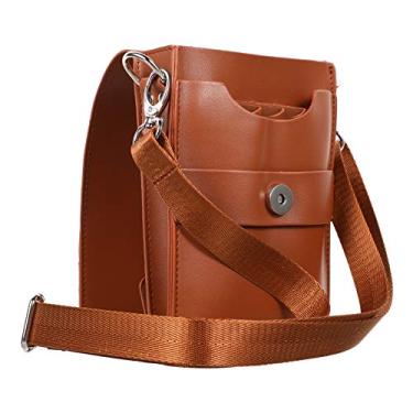 Imagem de LALAFINA Bolsa De Tesoura De Barbeiro Multifuncional Bolsa De Cintura Couro De Vaca Armazenamento De Ferramentas De Cabeleireiro Para Cabeleireiros Com Cinto Marrom