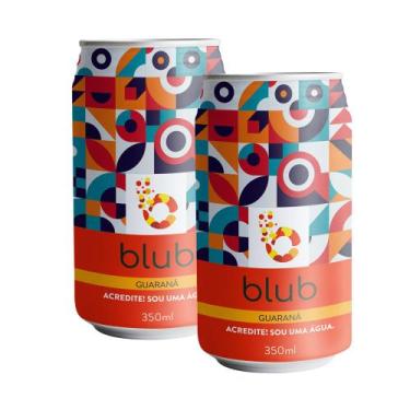 Imagem de Kit 2 Água Blub Sabor Guaraná Gaseificada Lata 350ml