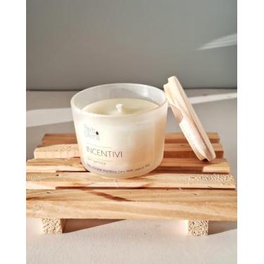 Imagem de Vela Aromática Pavio D'Alma INCENTIVI, Bergamota e Tangerina, 100% Natural, Pote de Vidro com Tampa de Madeira, 100g/160g (100g)