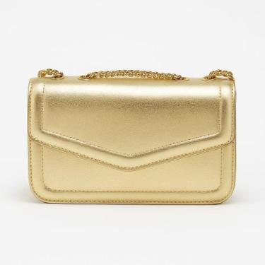 Imagem de Bolsa Feminina Transversal De Ombro Pequena De Lado  - SEM MARCA, Ouro