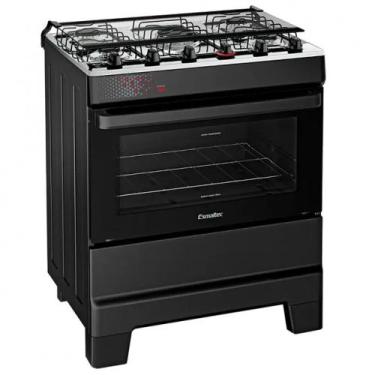 Imagem de Fogão Ideal Top Bivolt 5 Bocas Automático Mesa de Inox Esmaltec, Preto