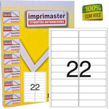 Imagem de Etiquetas Adesivas Imprimaster A4-98,0 X 25,4mm Cx 100 Folhas - 2200 Etiquetas Adesivas