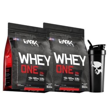 Imagem de Kit 2 Whey One 900g e Coqueteleira 700 ml Dark Lab, Baunilha, único