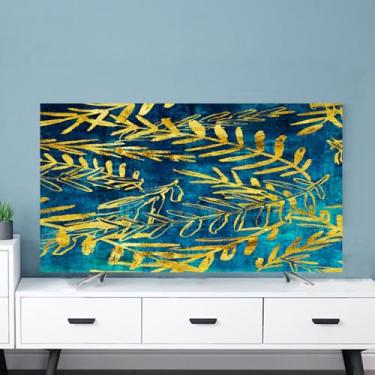 Imagem de Capa de TV para ambientes internos Capas de tela universal à prova de poeira para LCD LED montado na parede protetor de tela de TV de mesa decoração de sala de estar - azul escuro||65 polegadas (152 x
