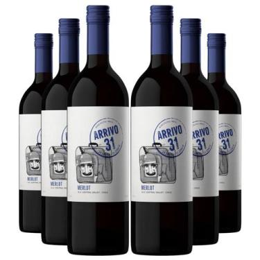 Imagem de KIT 6 Vinho Tinto Chileno ARRIVO 31 Merlot, 750ml