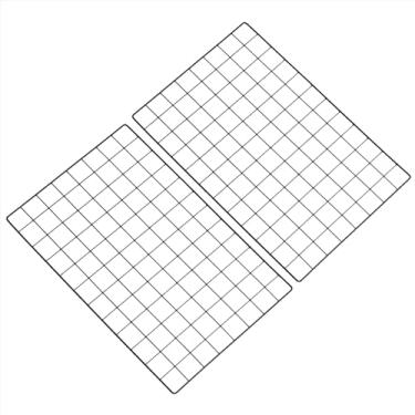 Imagem de PATIKIL Painel de grade de arame de 61 cm x 40 cm, pacote com 2 quadros fotográficos, painéis de grade, organizador de pendurar para casamento, escritório em casa, preto