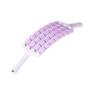 Imagem de Colaxi Bastões de massagem com rolo, ferramenta de massagem portátil, cabo antiderrapante, bastões de multiuso para relaxamento muscular e treinamento, Roxo