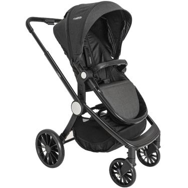 Imagem de Carrinho de Bebê Kiddo Sunny 3 em 1 Berço Passeio Moisés Travel System Reclinável Leve Compacto Dobrável Para Viagem 0 a 15 Kg Preto 5236AMP
