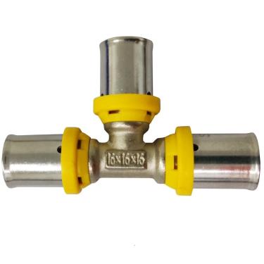 Imagem de TÊ   Prensar Gás 26X26X26 Multicamada Sferagas Kit com 12 unidades