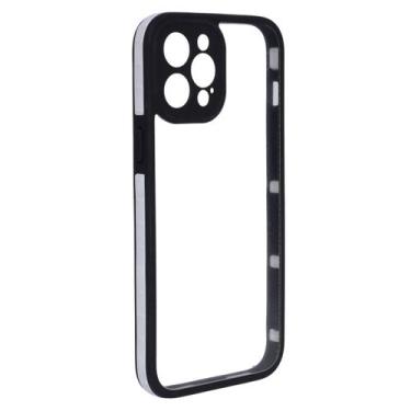 Imagem de Capa Capinha Transparente Borda Compatível Iphone 12 Pro Max - Tesla S