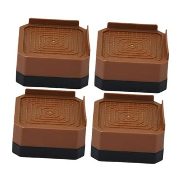 Imagem de ＫＬＫＣＭＳ 4x Almofadas Antivibração Resistente e Resistente Protegem o Chão, Elevadores de Cama, Elevadores de Pernas de Móveis para Sofá, Máquina de Lavar, Marrom, 1 Camada
