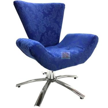 Imagem de Poltrona Giratória Elegance 65 Azul Royal - Sua Casa Decor