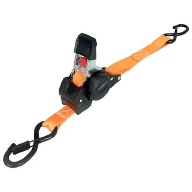 Imagem de WeiLaiKeQi Cinta de amarração retrátil com catraca e autoaperto em poliéster para motocicletas, quadriciclos e UTVs, 2.5 Cm X 2 Metros