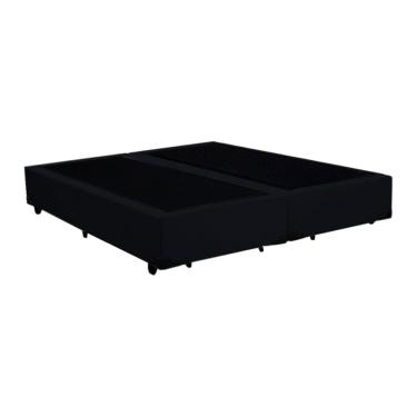 Imagem de Cama Box King Bipartido Preta  Suede 40x192x203 - F A Elegante