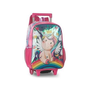 Imagem de Mochila com Rodinhas Infantil com 3 Alças Unicórnio - Clio